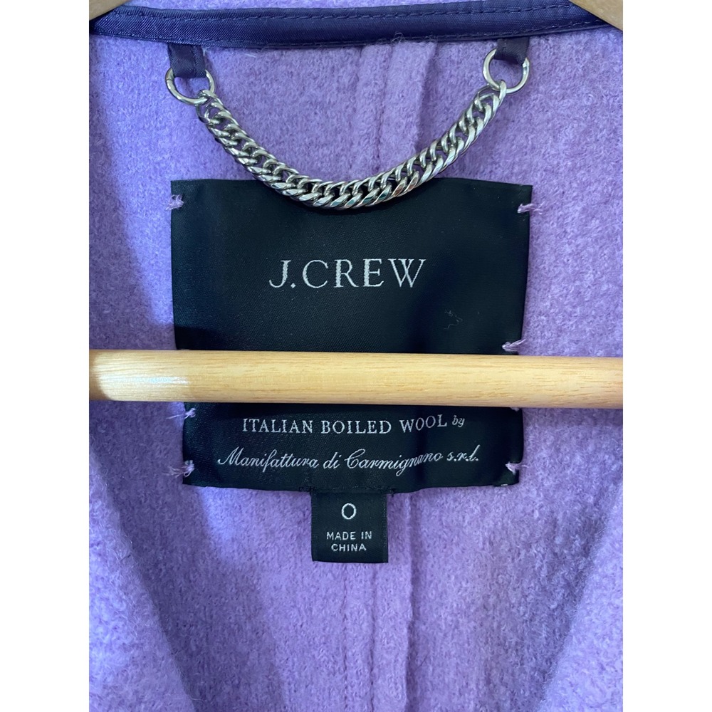 J.Crew Daphne Topcoat Italian Boiled Wool Lilac Purple Womens Size 0 G9008 - Picture 3 of 5